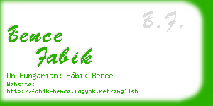 bence fabik business card